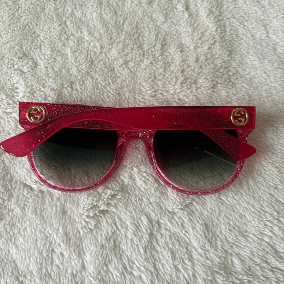 Gucci Women\'s‎ Gradient Cat Eye Sunglasses Sparkly Pink GG0035S main image 7